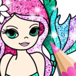 Mermaid Coloring Book Glitter